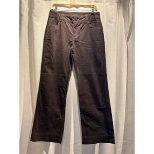 Sundance Brown Corduroy Wide Leg Pants Women's P8 Stretch Contrast Stitch